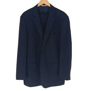 Adolfo Men's 2-Piece Suit Merino Wool Super 120's Black Charcoal Size 44L 38W